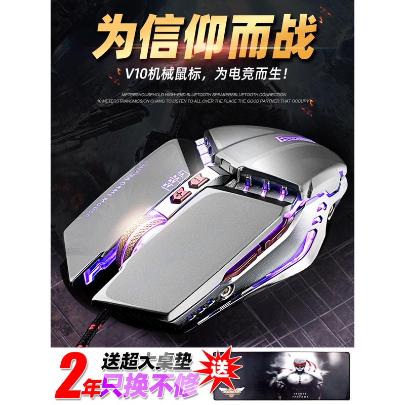 Chuột Chơi Game Để Bàn Có Dây Dài Nút Bằng Kim Loại Chắc Bền Hiệu Ứng Ánh Sáng 2 Năm Cho Game Thủ cf League of Legends Jedi's