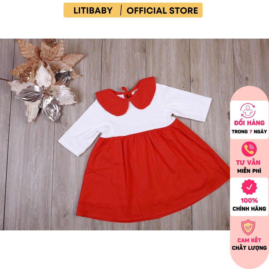 Váy cổ sen cotton phối thô LITIBABY 6/36m