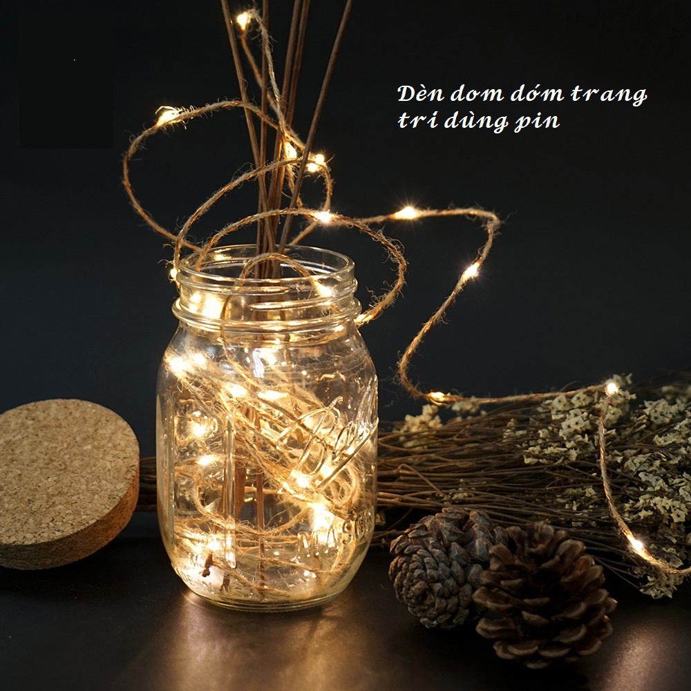 Dây đèn led trang trí 5 mét dùng pin, đèn đom đóm cắm trại Teddy Bear store