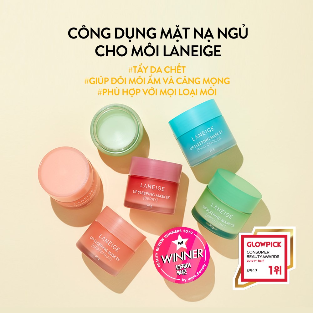 [Phiên bản giới hạn] Bộ đôi Mặt nạ ngủ dành cho môi Laneige Lip Sleeping Mask Grape &amp; Lemon 8G