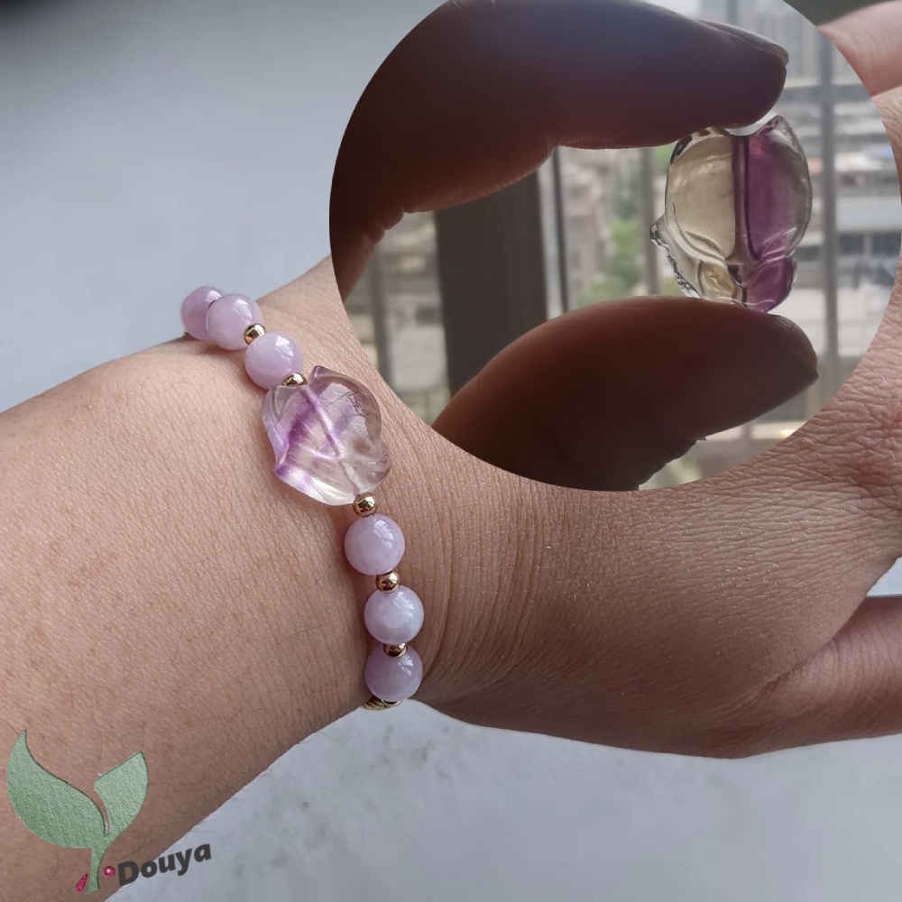 Mặt Vòng cổ/Vòng Tay Bằng Đá Fluorite Nhân Tạo Chữa Bệnh Hình Cáo May Mắn Cho Nữ