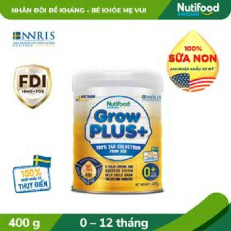Sữa bột non vàng Grow Plus+ 0+/1+ 400g