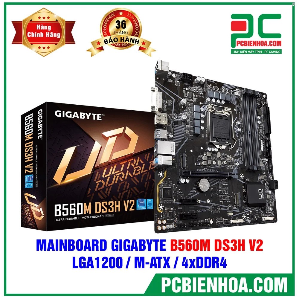 MAINBOARD GIGABYTE B560M DS3H V2 ( LGA1200 / MATX / 4XDDR4 )