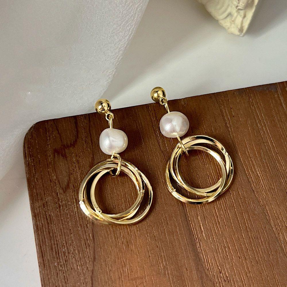 Bông Tai Dáng Dài Đính Ngọc Trai Sang Trọng Thời Trang Dự Tiệc Cho Nữ