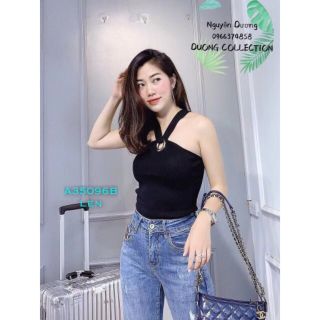 Áo len cổ yếm khuy cao cấp