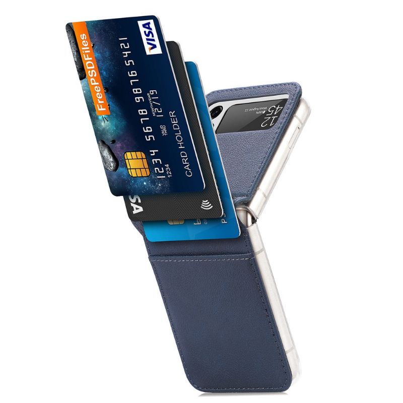 Samsung galaxy Z Flip 4 / Zflip 4 / Z FLIP 3 5G / Z flip 3 _ Bao da ví điện thoại PU có ngăn đựng thẻ