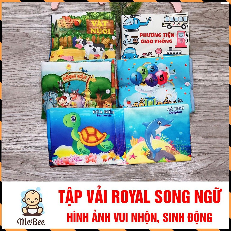 Đồ chơi Sach vải song ngữ Royal nhiều chủ đề cho bé yêu