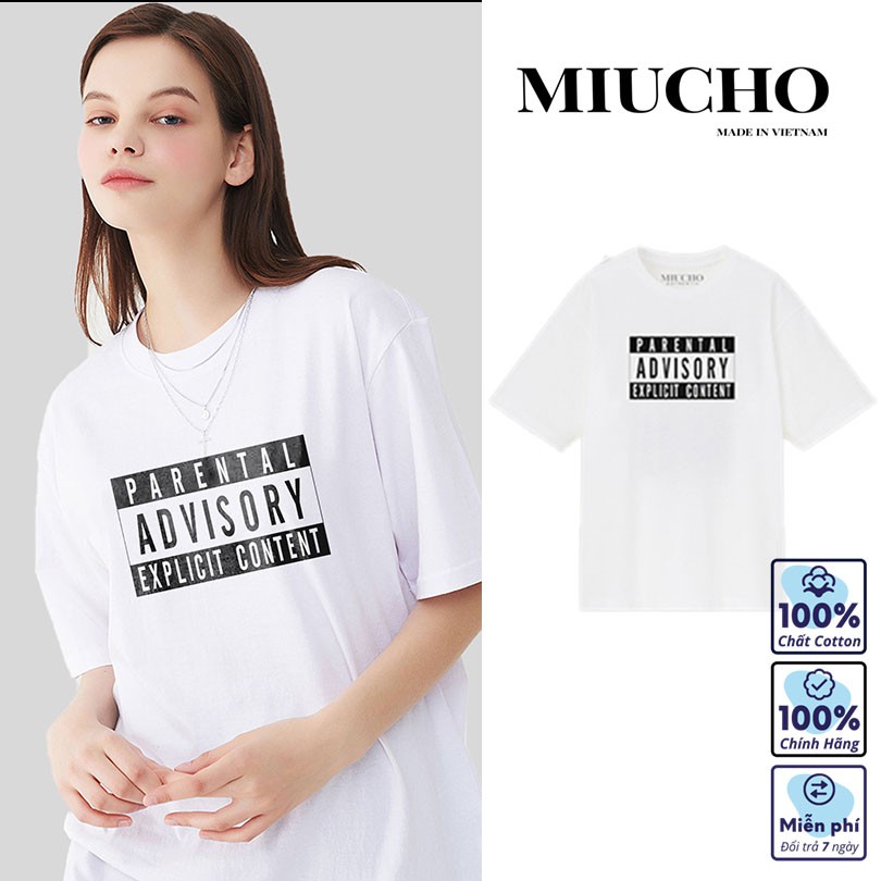 Áo phông nữ form rộng tay lỡ unisex đẹp, áo thun nữ form rộng tay lỡ unisex cotton hàn quốc AT015 Miucho basic tee