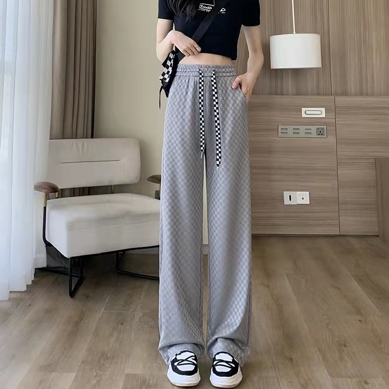 Quần Lụa Lạnh Ống Rộng Lưng Cao Thời Trang Dành Cho Nữ
