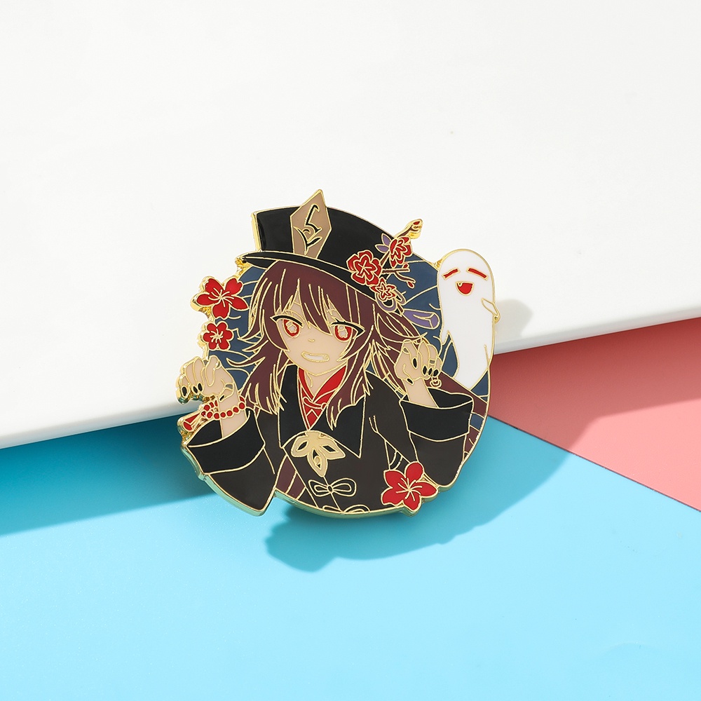 Huy Hiệu Cài Áo Bằng Kim Loại Tráng Men Hình Game Genshin Impact