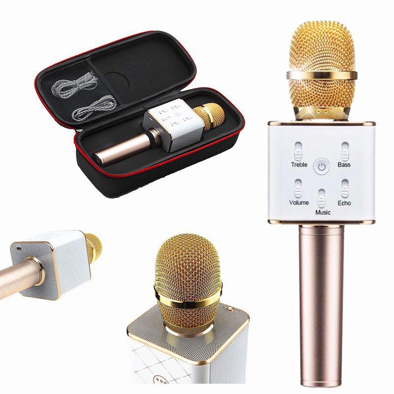 Micro Karaoke tích hợp Loa Bluetooth Q7 Tặng Kèm Cốc Sạc 3 cổng USB