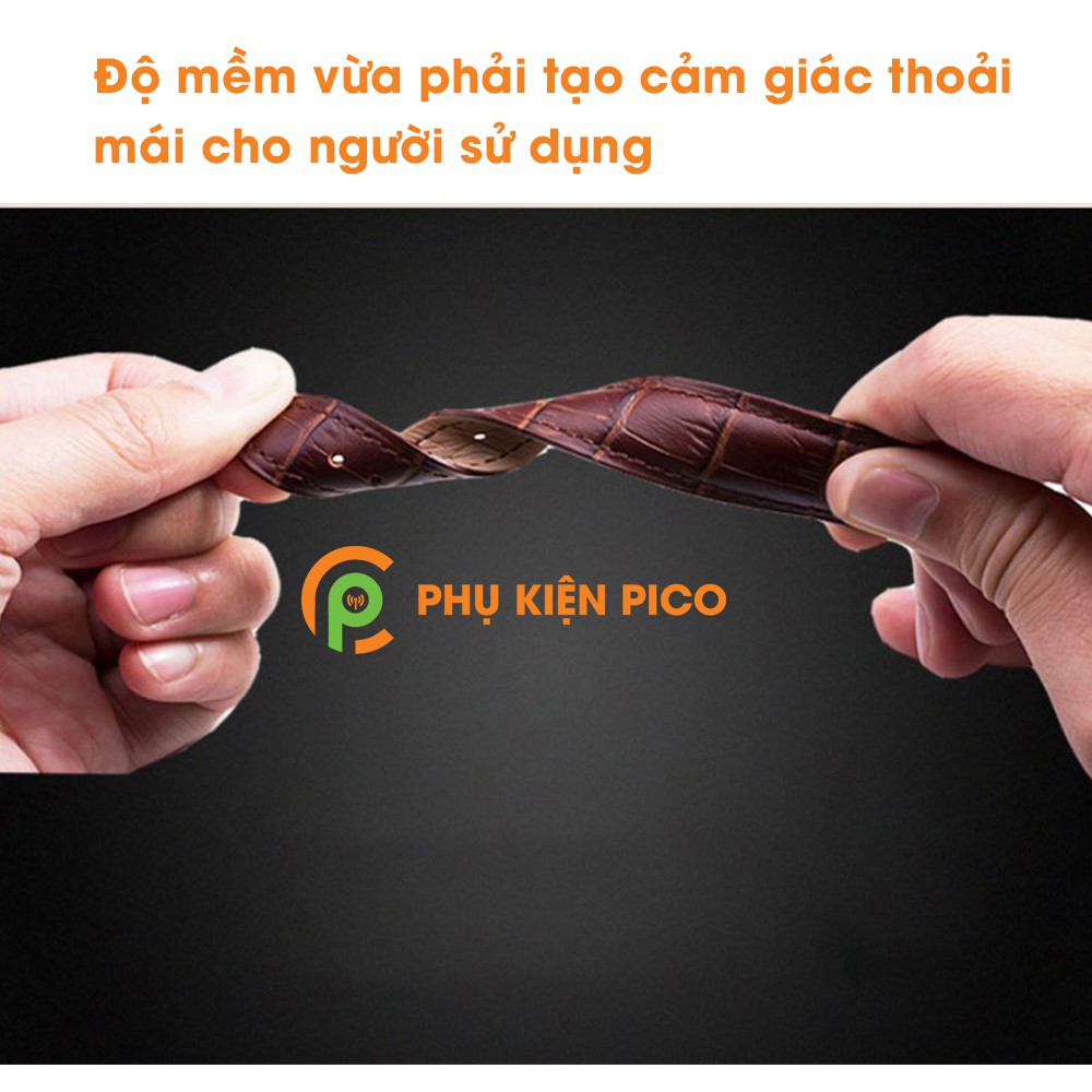 Dây da đồng hồ Huawei Watch GT 2 bản 22mm màu đen, màu nâu đậm