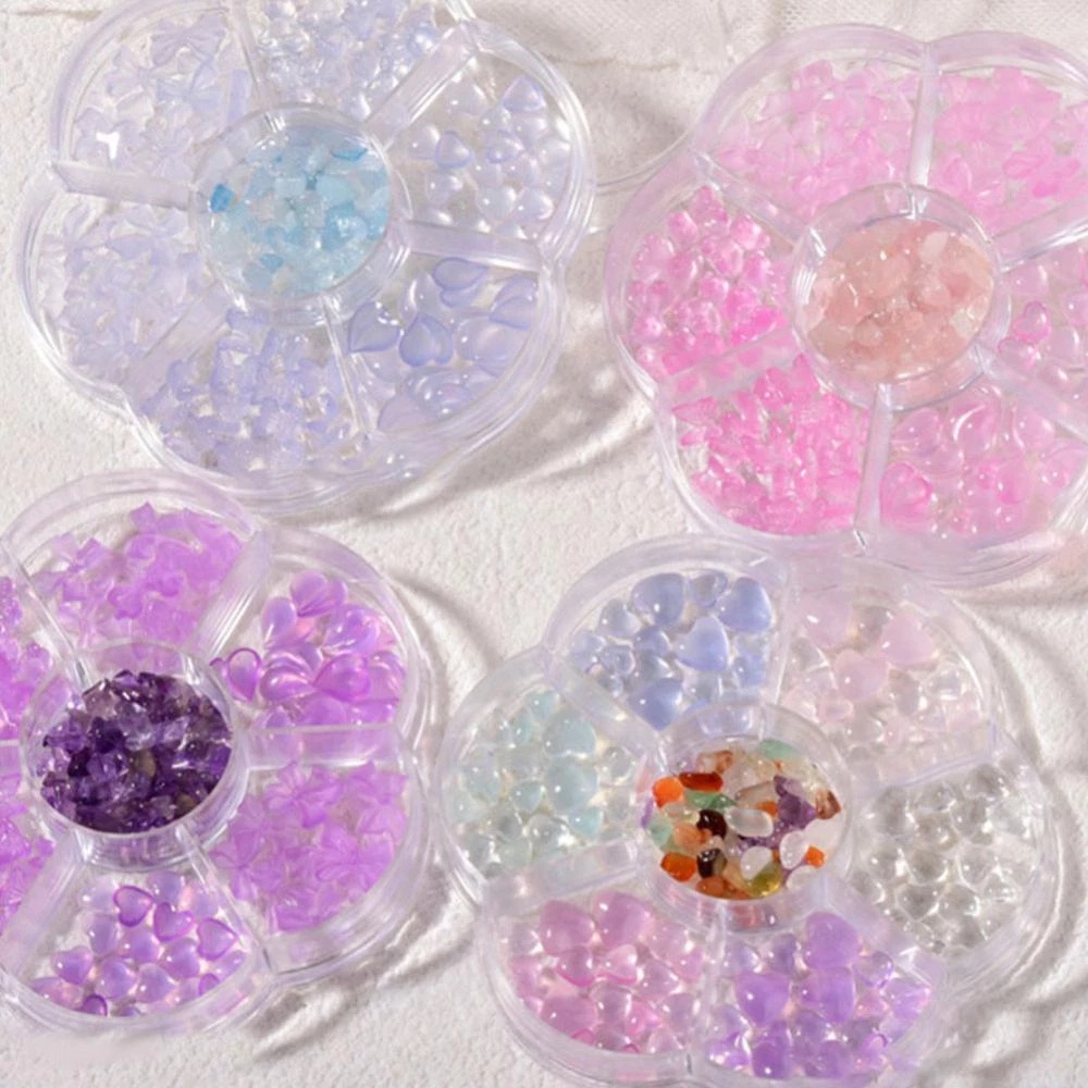 1 Set Đá Pha Lê Trang Trí Móng Tay 3D Thay Đổi Màu Sắc