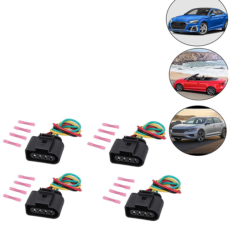 4 gói Đầu nối cuộn dây Khai thác phích cắm cho Audi A4 1.8T, 2.0T, 2.5L , 3.2L , 4.2L Khai thác cuộn dây