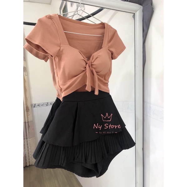ÁO CROPTOP CỘT NGỰC - CÓ MÚT  AO41