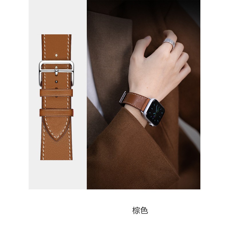 Dây đeo bằng da thật cho Apple Watch Series IWatch 7 / 6 / 5 / 4 / 3 /SE 45mm / 40mm / 42mm / 38mm /41mm / 44mm