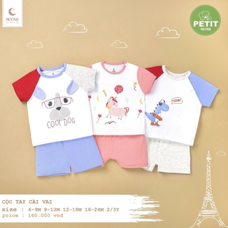 Moon 2022 -Bộ cộc Moon chất peptit cotton siêu mềm bộ quần áo cho bé trai bé gái