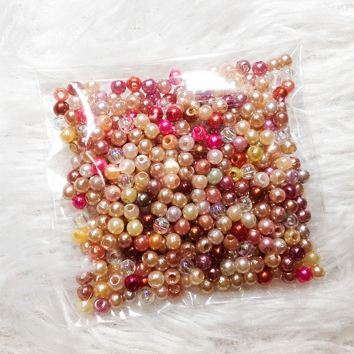 400 hạt cườm nhựa tròn 3li làm đồ handmade trang trí vòng tay dễ thương