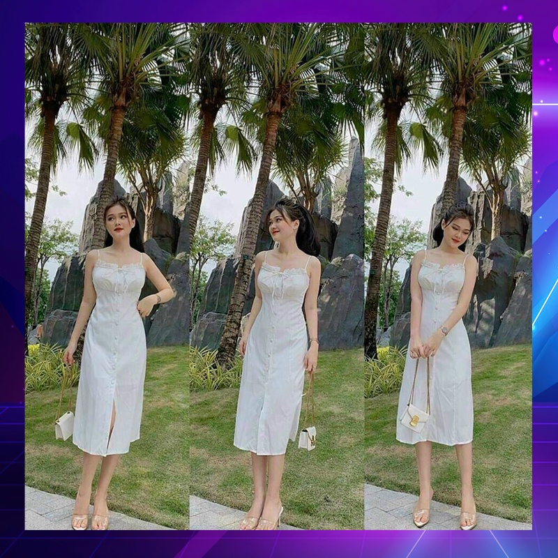 Đầm Suông Dài Xòe Nhẹ Nhàng Cài Nút - Có Mút Ngực - Thời Trang Dressery Store