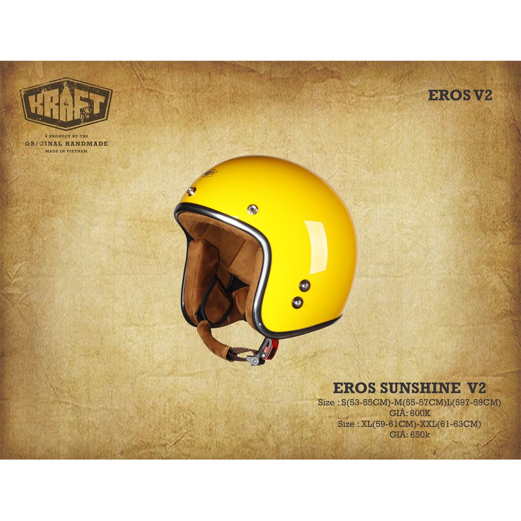 Nón Bảo Hiểm 3/4 - Kraft Eros Sunshine - Ver2