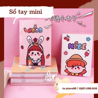 Sổ tay mini hoạ tiết hoạt hình, giấy kẻ ly nhỏ gọn tiện lợi