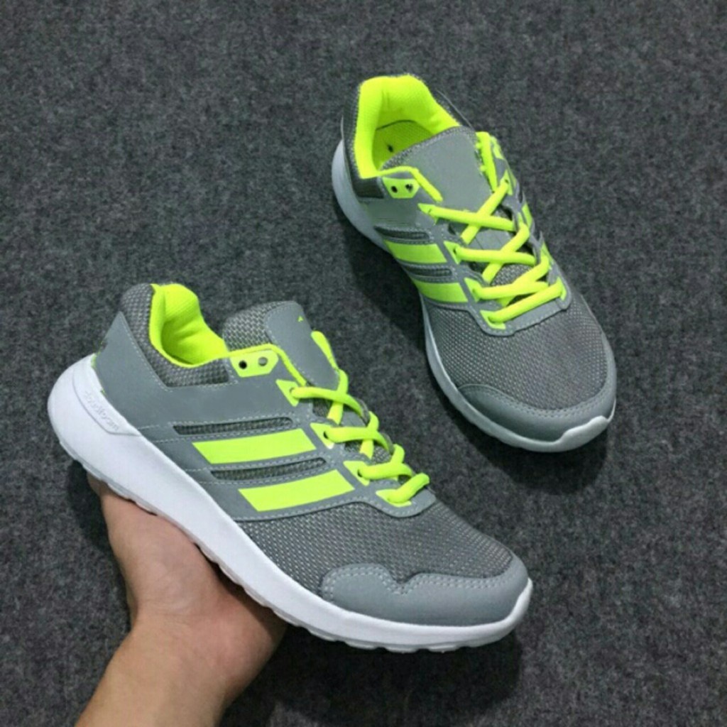 Giày cặp thể thao sneaker nam nữ xám xanh chuối - xám sọc đen - Giày Minh Hiếu