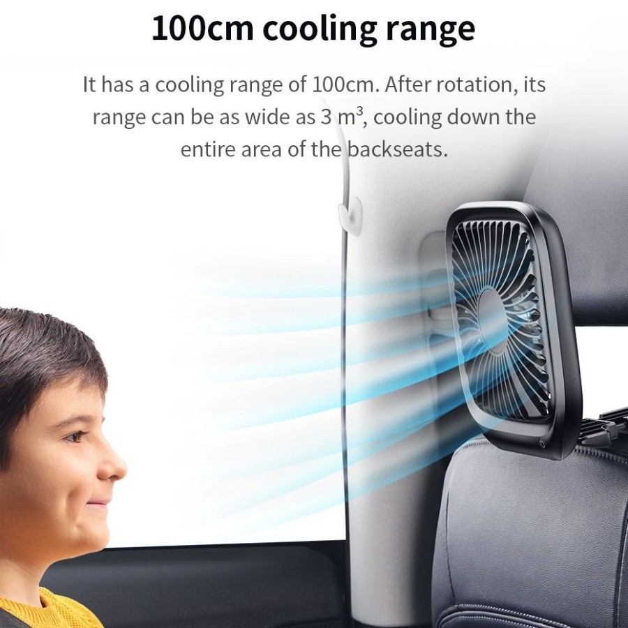 [Chính hãng-Sẵn] Quạt xếp đa năng gắn lưng ghế trên xe hơi Baseus Foldable Vehicle-mounted Backseat Fan LV507 - New 100%