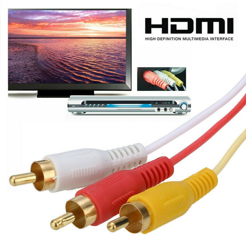 2 Cáp Chuyển Đổi Hdmi Sang 3 Rca Av Audio Video 5ft Cho Tv Hdtv Dvd 1.5m