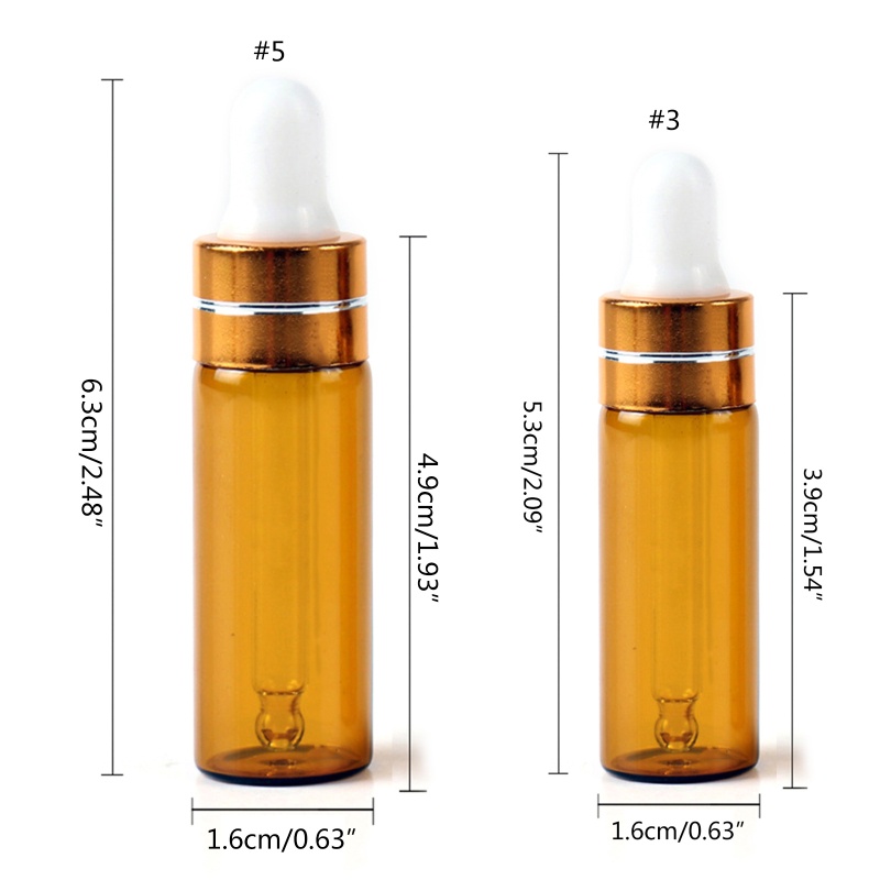 Set 10 Lọ Thủy Tinh Rỗng Mini 3ml 5ml Có Thể Đổ Đầy Tiện Lợi Du Lịch