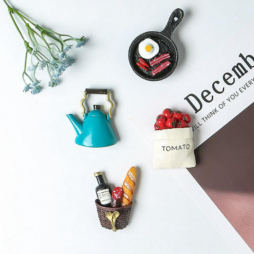 Miếng dán nam châm SJJL trang trí tủ lạnh kiểu bánh mì và nốt nhạc ngộ nghĩnh