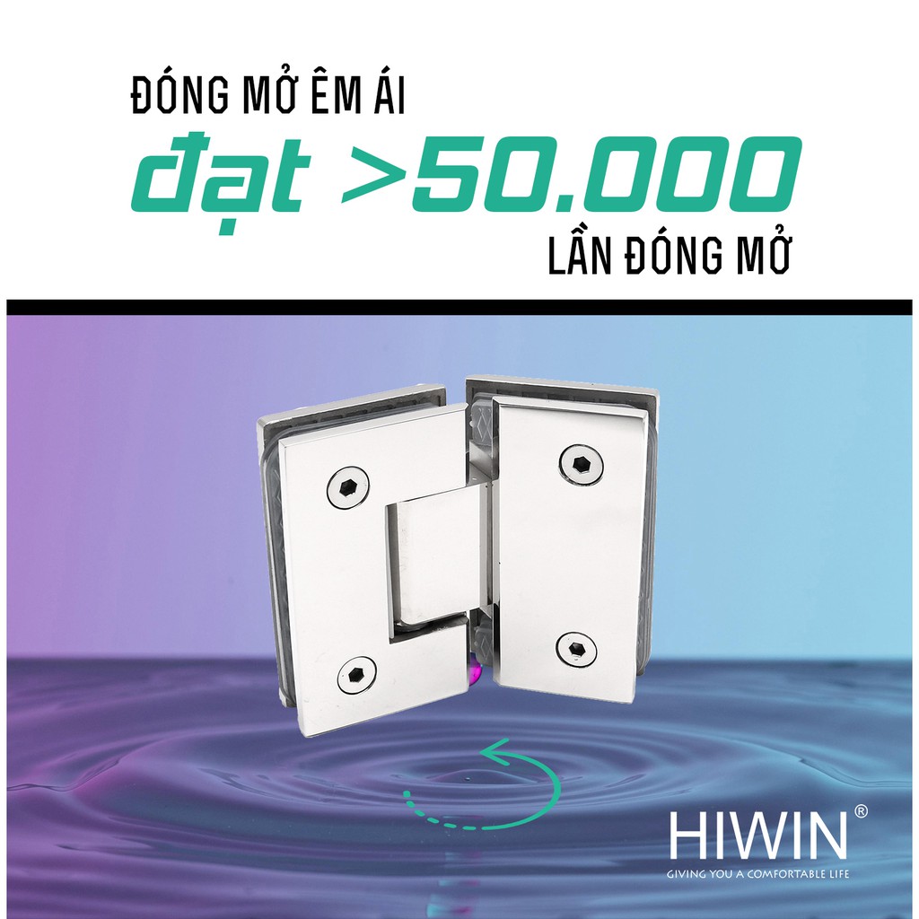 Bộ phụ kiện vách tắm kính kết cấu 135 độ inox 304 Hiwin PKF-135