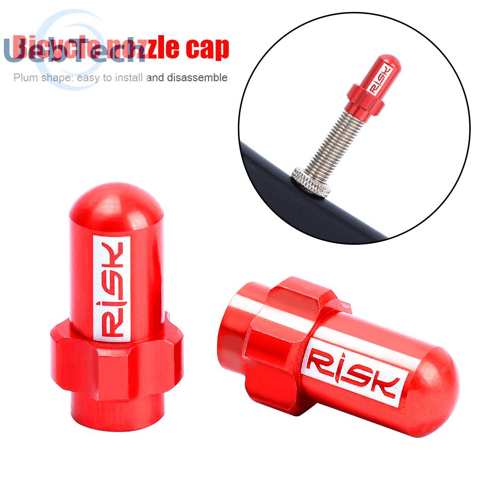 Uebtech 2pcs RISK MTB Road Bike Tire Valve Cap Bicycle Inner Tube Valve Dust Covers