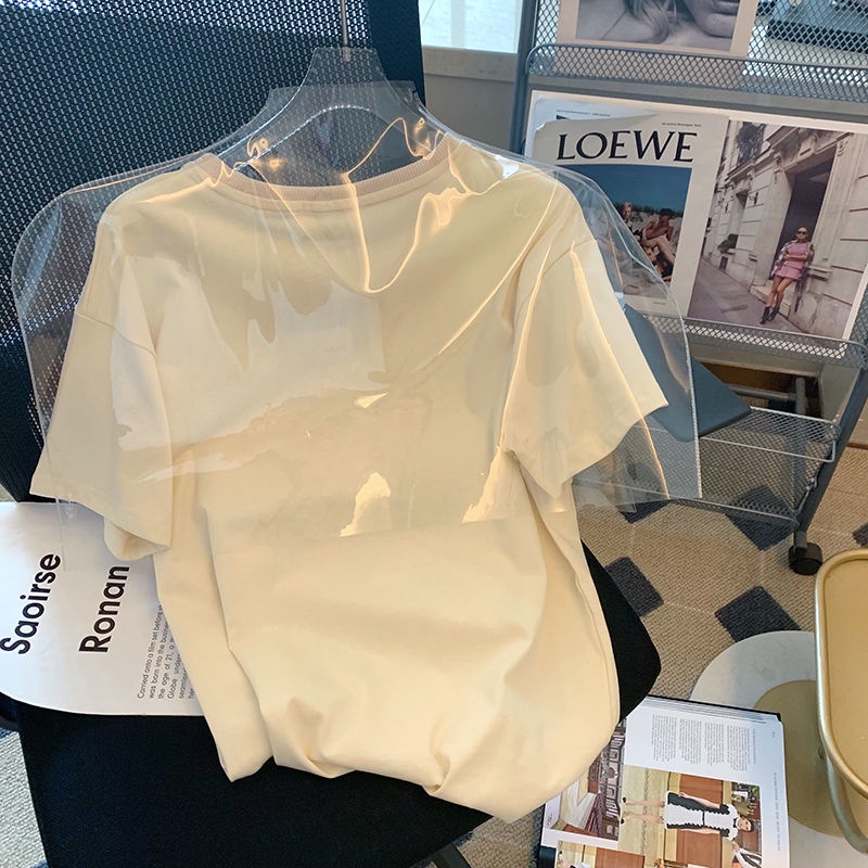 Áo Thun Tay Ngắn Cổ Ren Thời Trang Mùa Hè Phong Cách Mới Cho Nữ