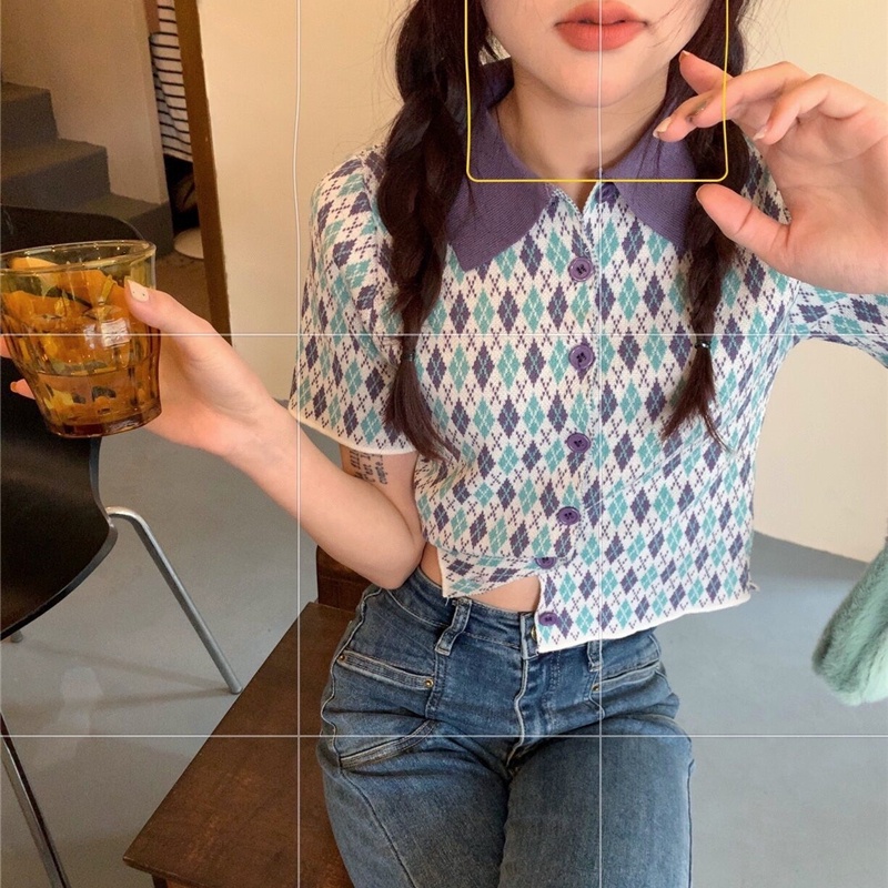 Áo polo SUXI dệt kim tay ngắn dáng ôm thời trang mùa hè cổ điển quyến rũ cho nữ