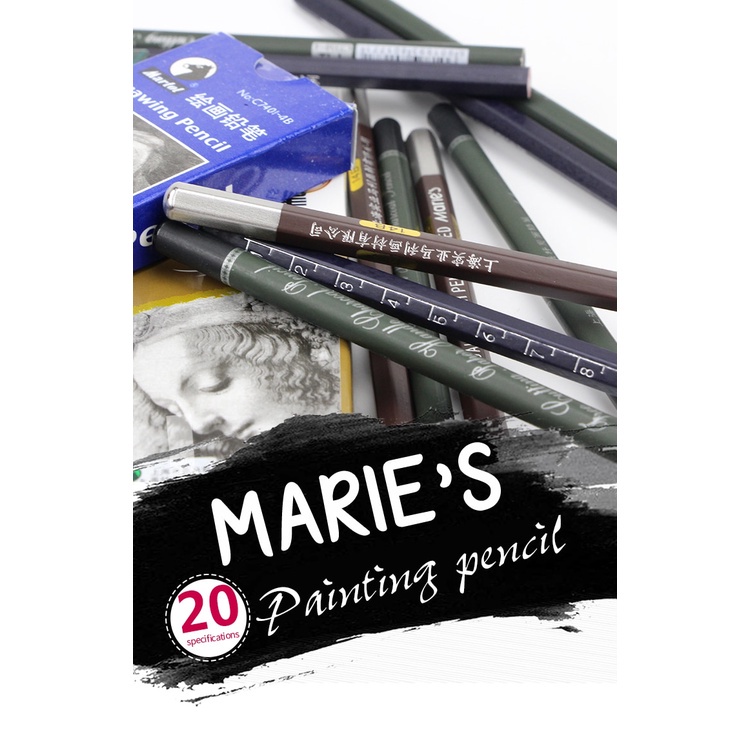 Marie 'S Bút Chì Vẽ Phác Thảo 2h / hb / b / 2b / 3b / 4b / 5b / 6b / 7b / 8b lapiz