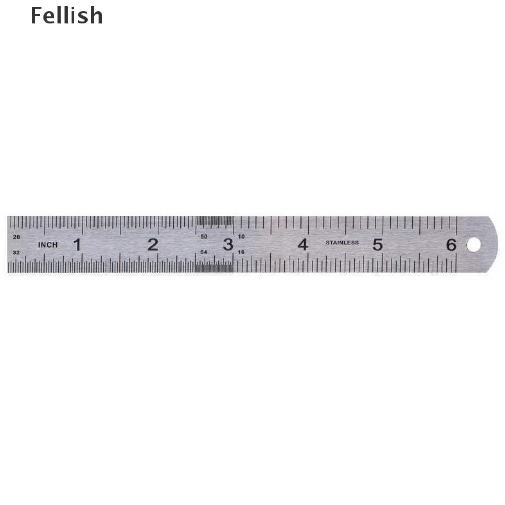 Thước Đo Thẳng Hai Mặt Bằng Thép Không Gỉ 15cm 6 Inch 436vn