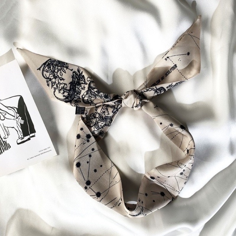 Khăn dài quấn túi xách in hoa văn đẹp cao cấp - Maben