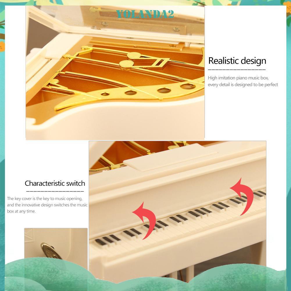 Hộp Nhạc Hình Đàn Piano Mini Bằng Kim Loại Phong Cách Cổ Điển