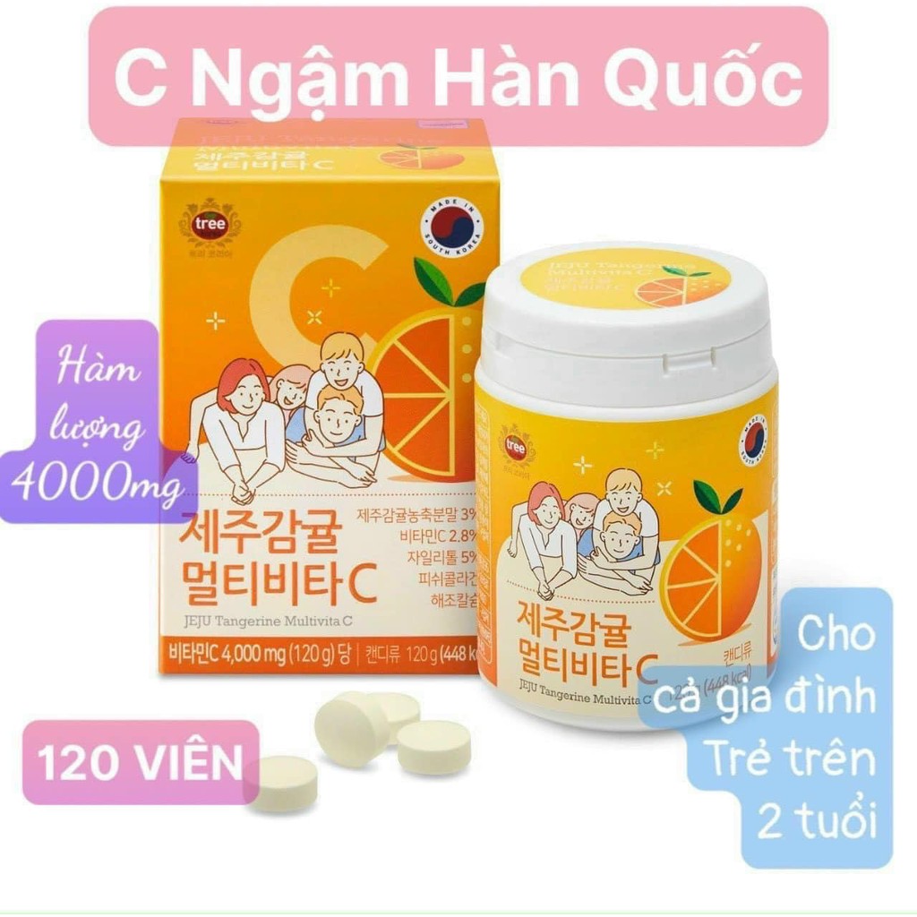 KẸO NGẬM VITAMIN C HÀN QUỐC THƠM NGON HƠN BỔ DƯỠNG HƠN HỘP 120g ĐỦ 4 VỊ