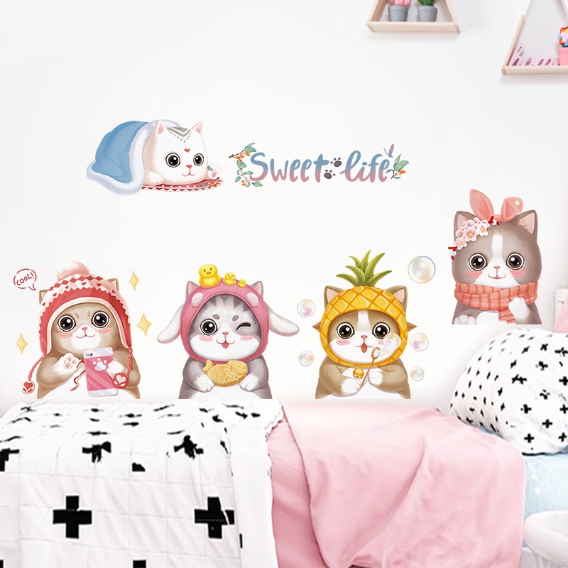 TRANH DECAL DÁN TƯỜNG MÈO NGỘ NGHĨNH