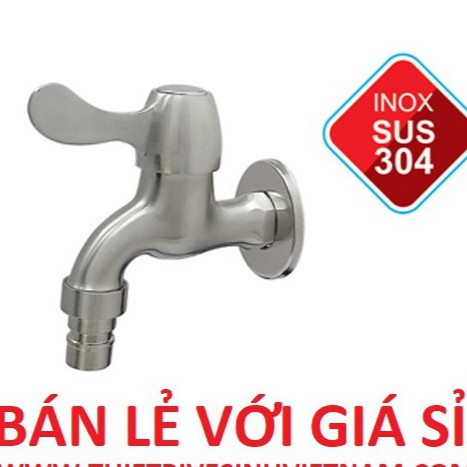 vòi hồ inox304 không gỉ, có mỏ, xả xô , sân vườn,máy giặt, tưới cây inox 304, vòi ren 21