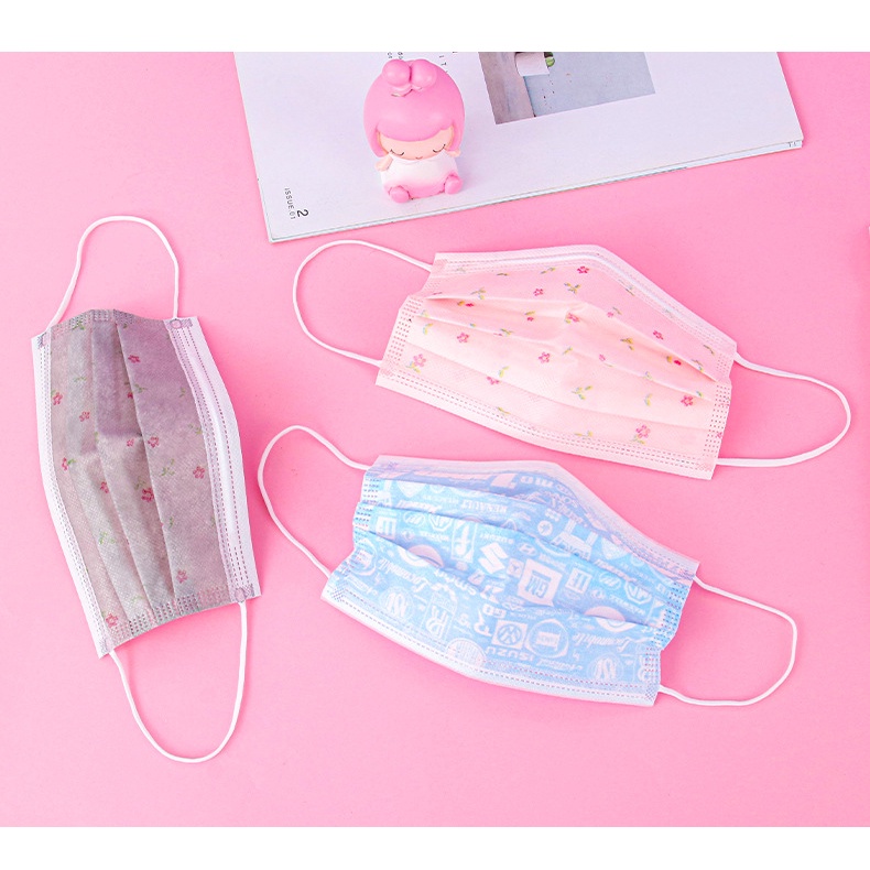Combo Khẩu Trang Y Tế Dùng 1 Lần Dành Cho Người Lớn Nhiều Họa Tiết Dễ Thương - Shine House