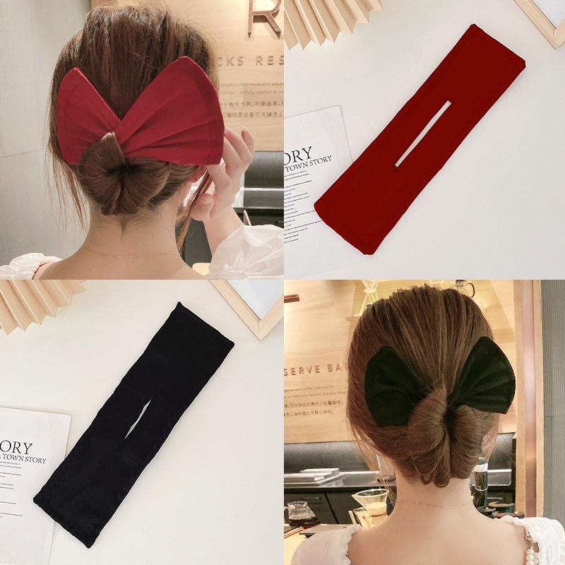 [Hàng mới về] Dây buộc tóc cao su co giãn đính nơ phong cách Hàn Quốc màu sắc xinh xắn
