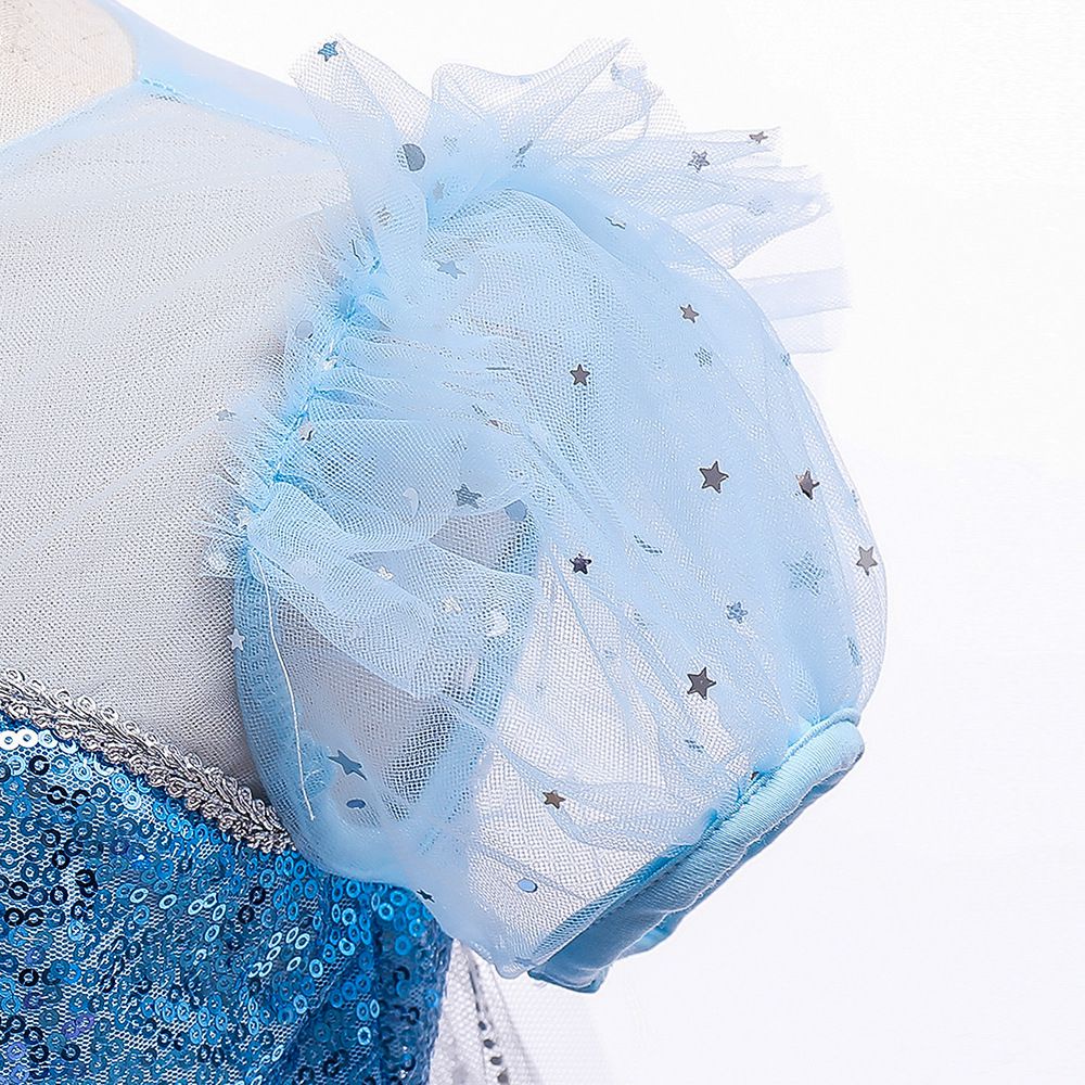 Đầm lưới đính kim sa lấp lánh cosplay công chúa Frozen Elsa bữa tiệc mùa hè Halloween Christmas cho bé gái 2-10 tuổi