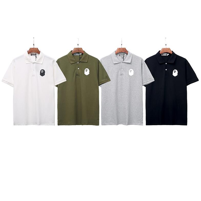 Bape Áo Thun Polo Tay Ngắn Vải Cotton In Họa Tiết Thời Trang Cho Nam Và Nữ