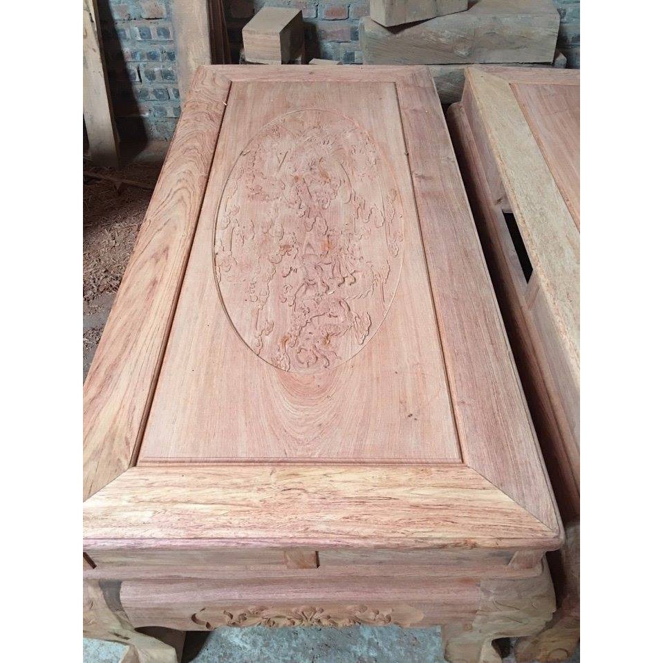 Bộ bàn ghế gỗ phòng khách nghê đỉnh gỗ hương đá tay 12