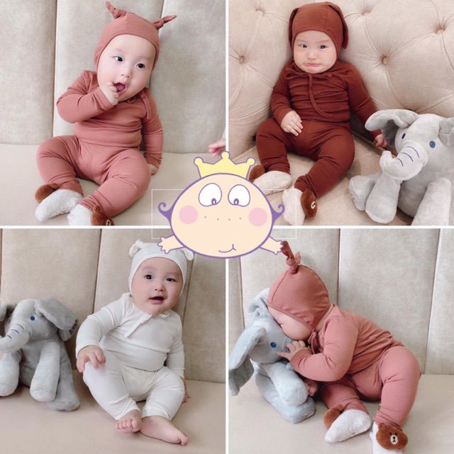 Bộ len tăm mũ tai thỏ 8-16kg