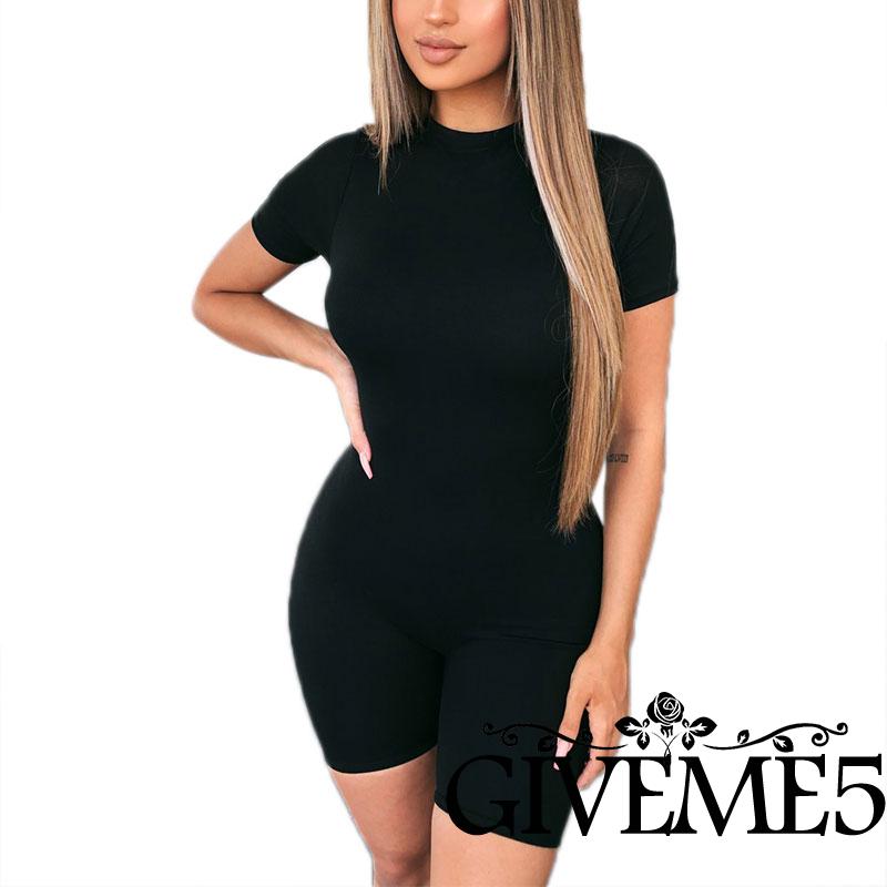 Bộ Áo Liền Quần Ôm Dáng Cổ Chữ V Xẻ Ngực Quyến Rũ Cho Nữ