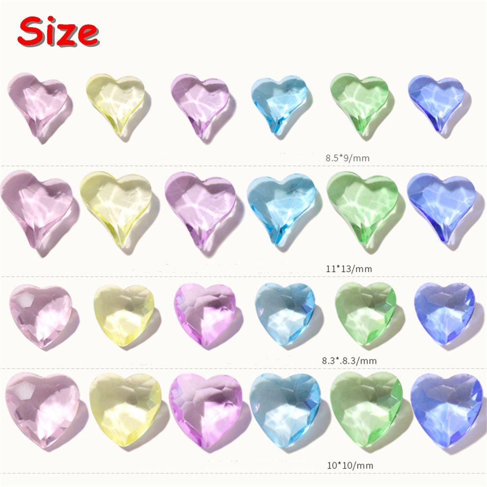 Bộ 10 Móng Tay Heceh|Mặt Dây Chuyền Hình Trái Tim 3D|Bộ Dụng Cụ Làm Móng Nghệ Thuật