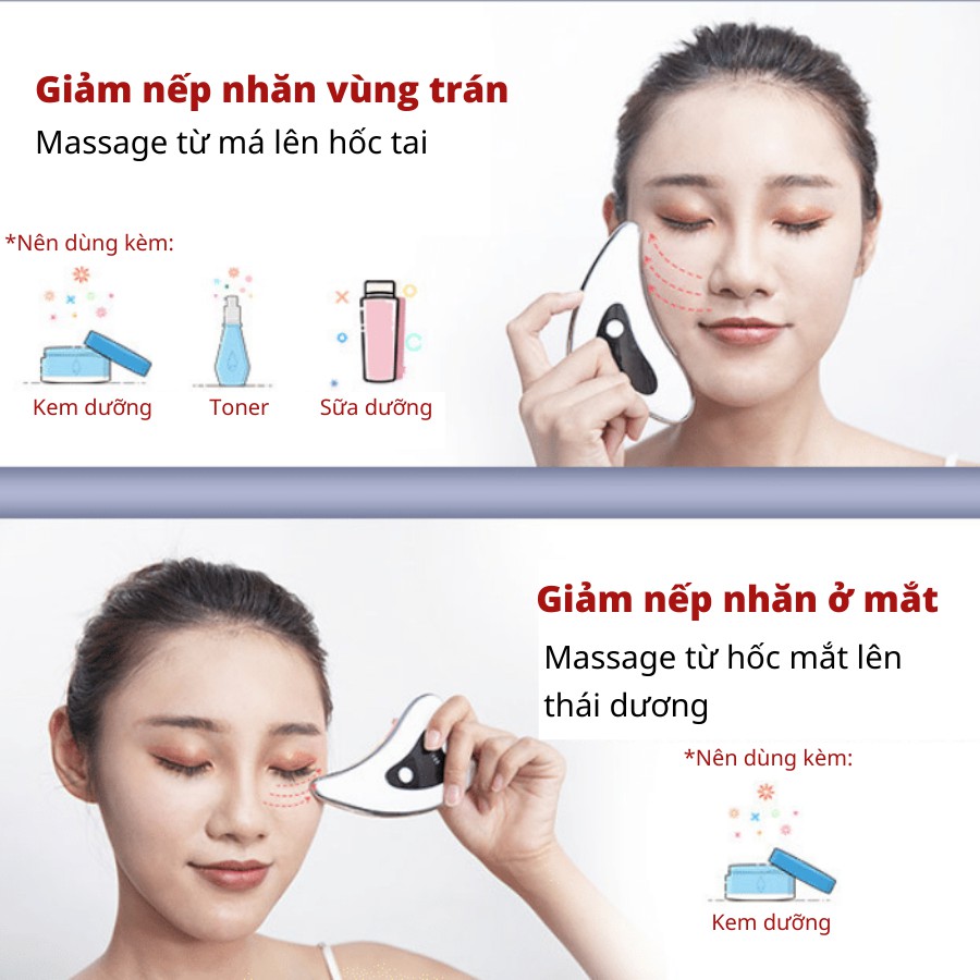 Máy massage mặt Beauty Massager [Kết hợp rung điện từ &amp; Ion hồng ngoại nhiệt]